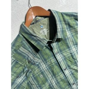NWOT Kuhl Response Lite Long Sleeve Button Up Shirt Plaid Green Mens XXL Hiking
